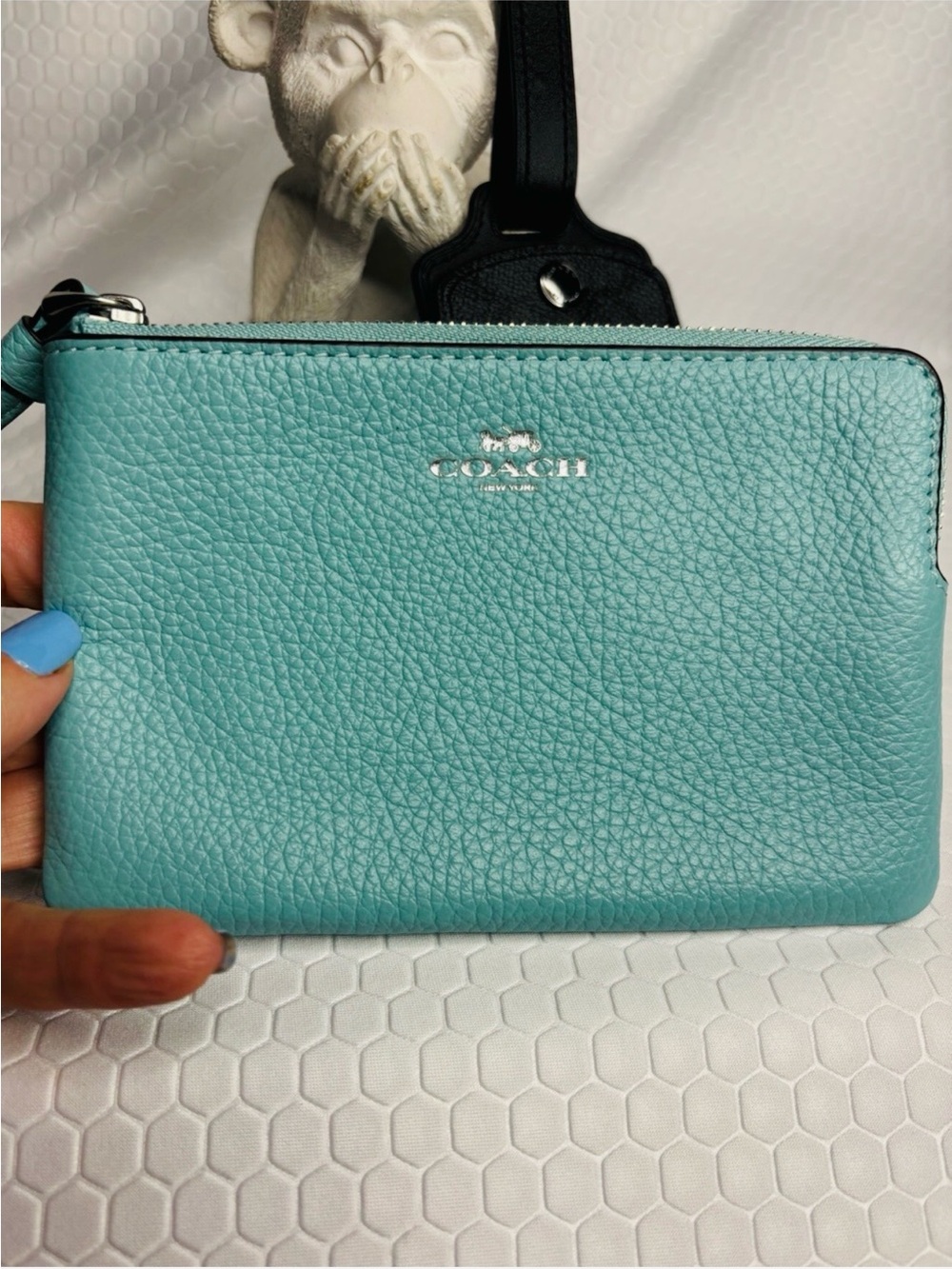 COACH Pebbled Leather Wristlet
